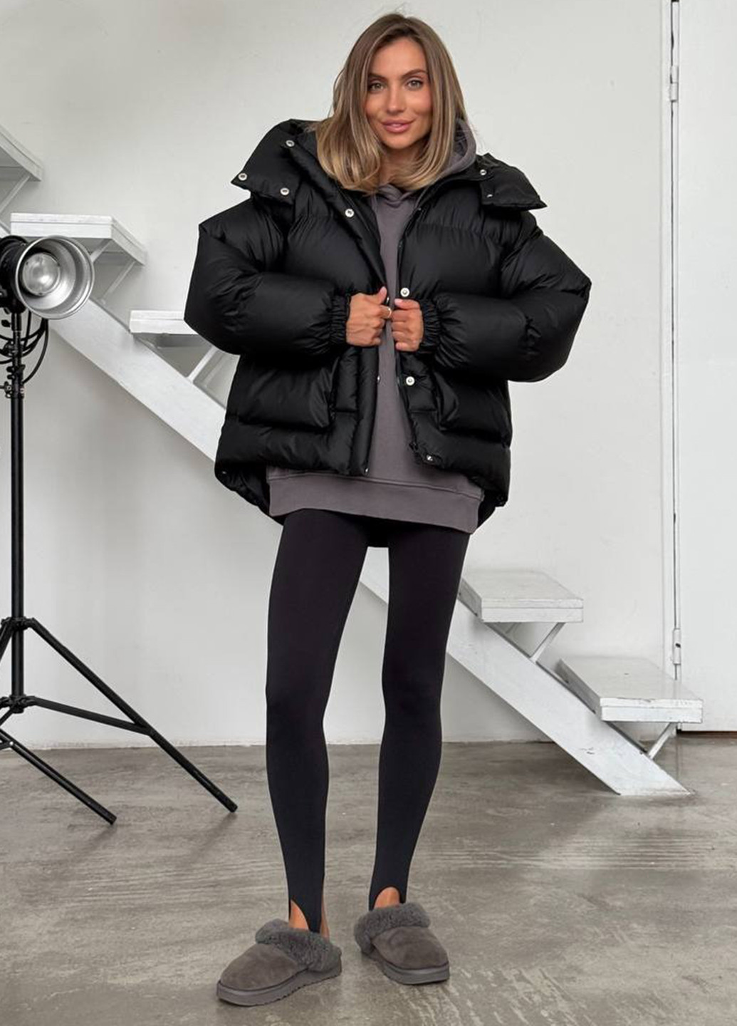 Чорний зимній Пуховик No Brand