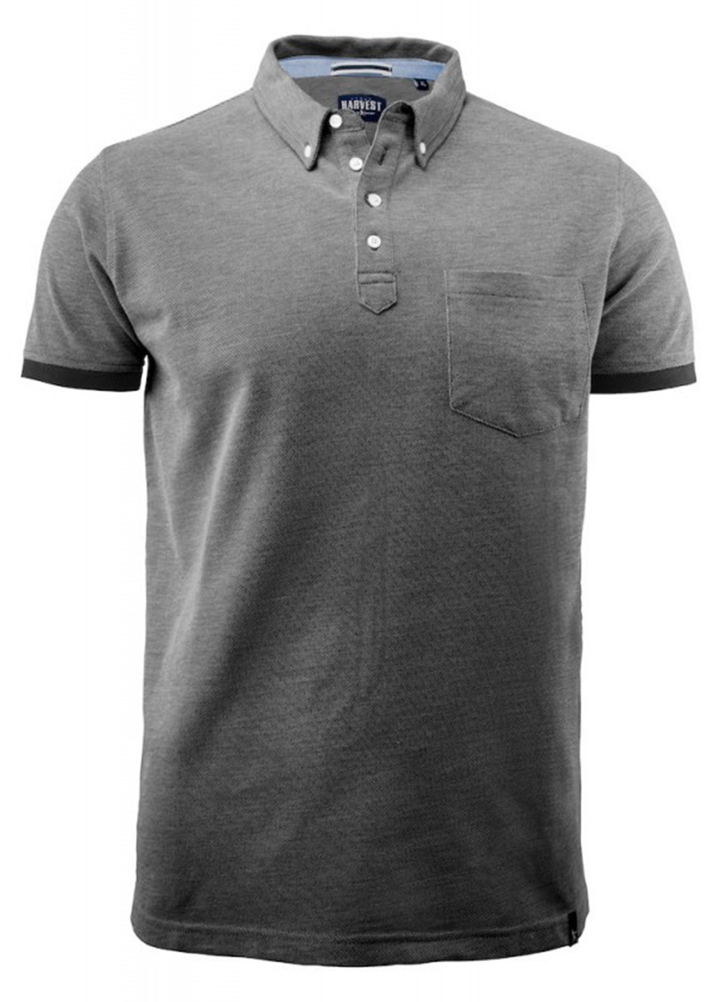 Черная футболка-поло для мужчин James Harvest меланжевая