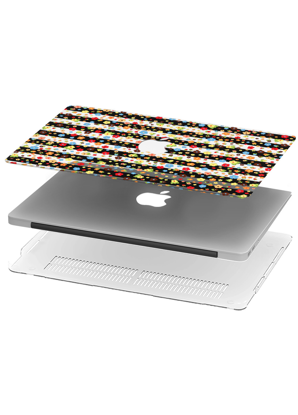 Чохол пластиковий для Apple MacBook Pro 16 A2141 Смужки і квіти (Stripes and flowers) (9494-1848) MobiPrint (218528725)