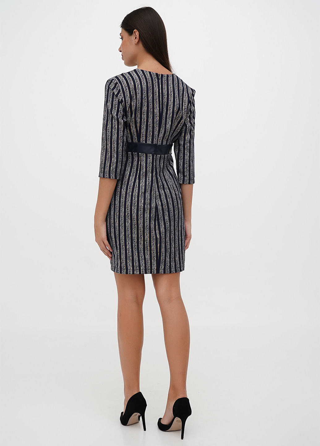 Темно-синя кежуал сукня Sassofono в смужку
