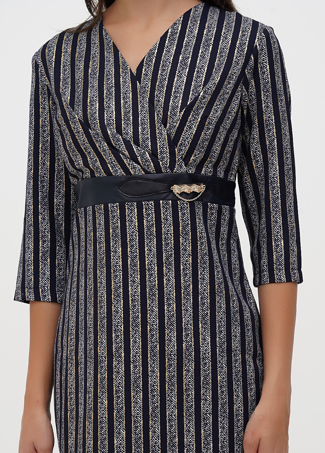 Темно-синя кежуал сукня Sassofono в смужку