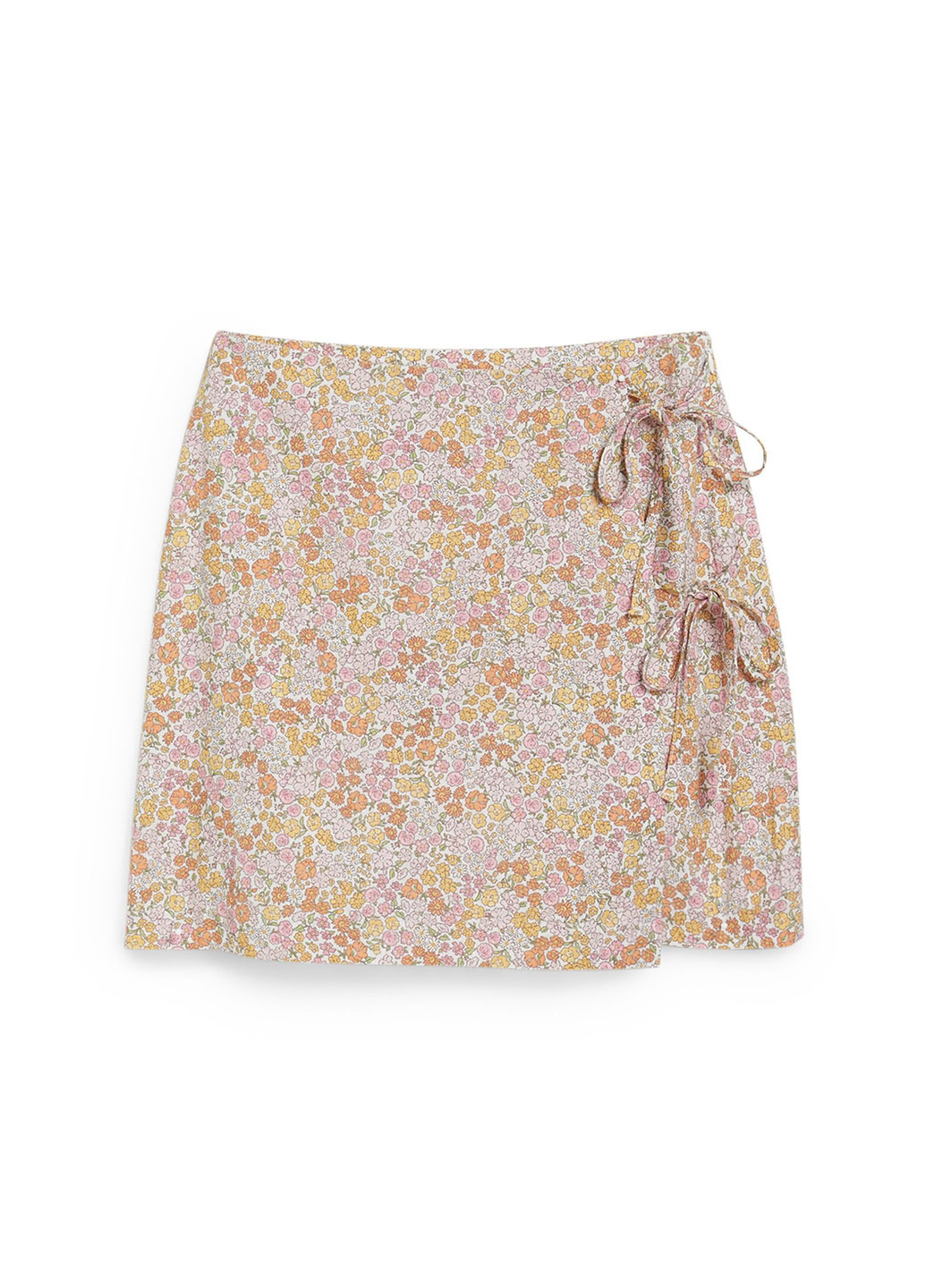 Разноцветная кэжуал цветочной расцветки юбка C&A на запах
