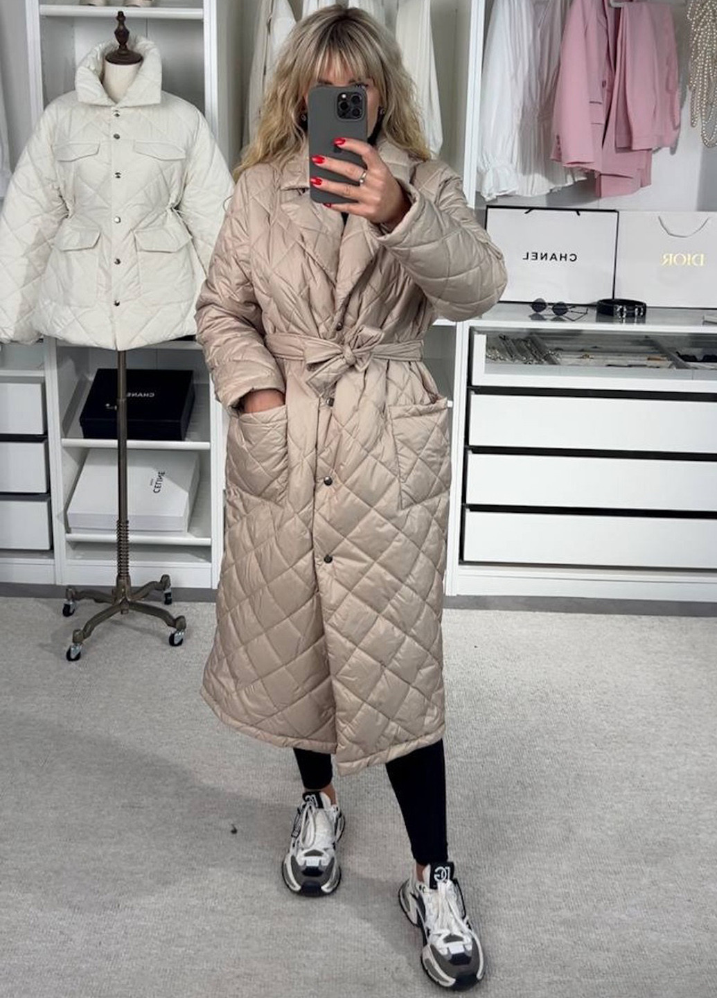 Бежева демісезонна куртка куртка-пальто No Brand