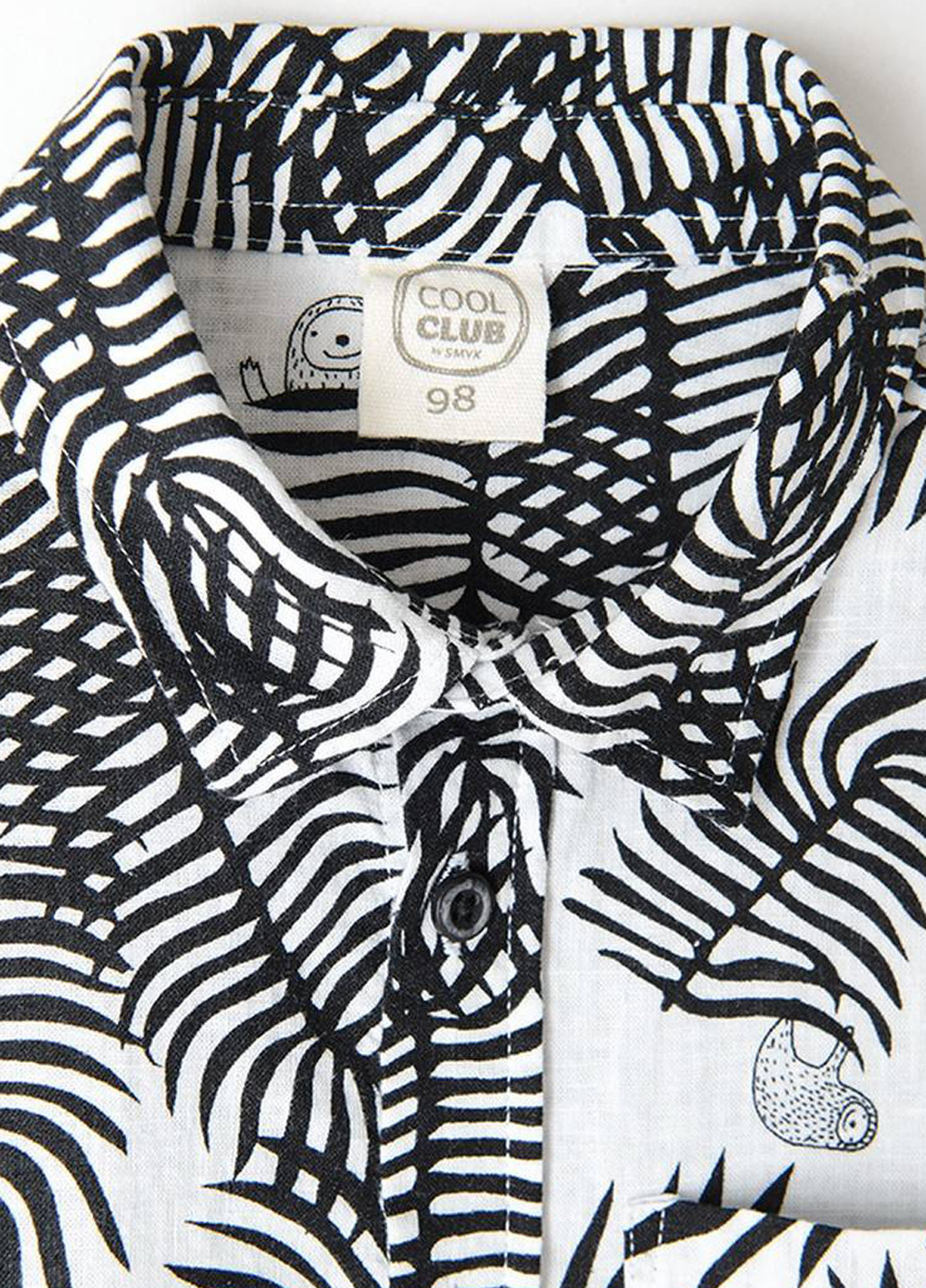 Черно-белая кэжуал рубашка с цветами Cool Club