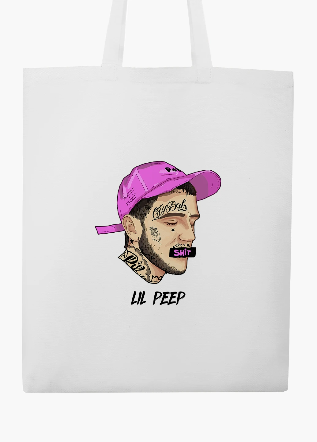 Еко сумка шоппер біла Ліл Піп (Lil Peep) (9227-2635-WT-2) екосумка шопер 41*35 см MobiPrint (219151218)