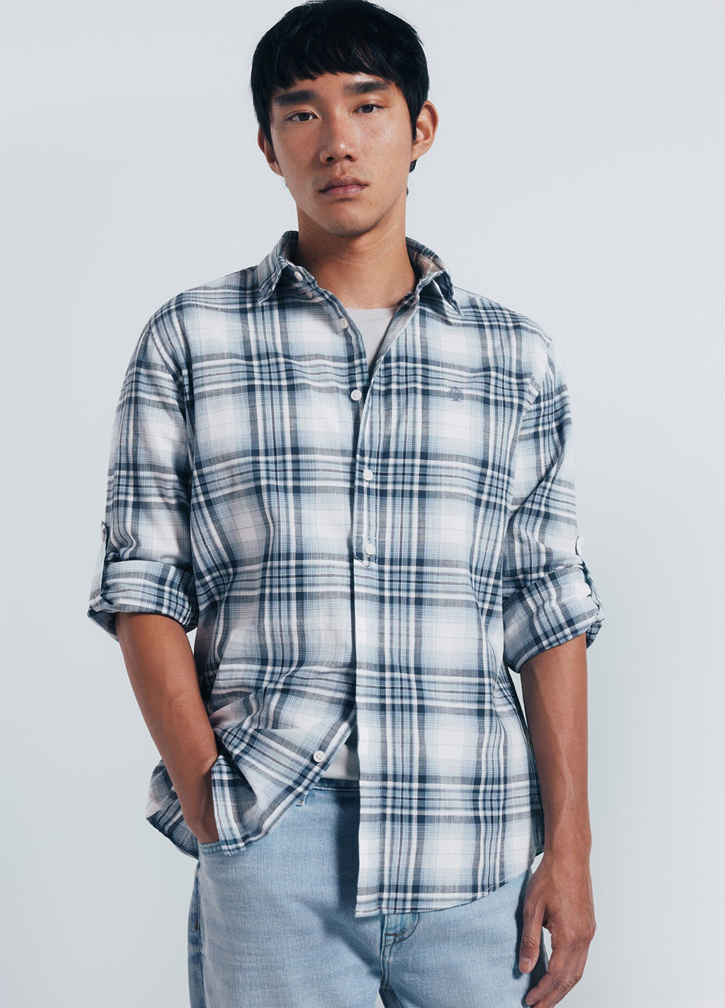 Голубой кэжуал рубашка в клетку Springfield