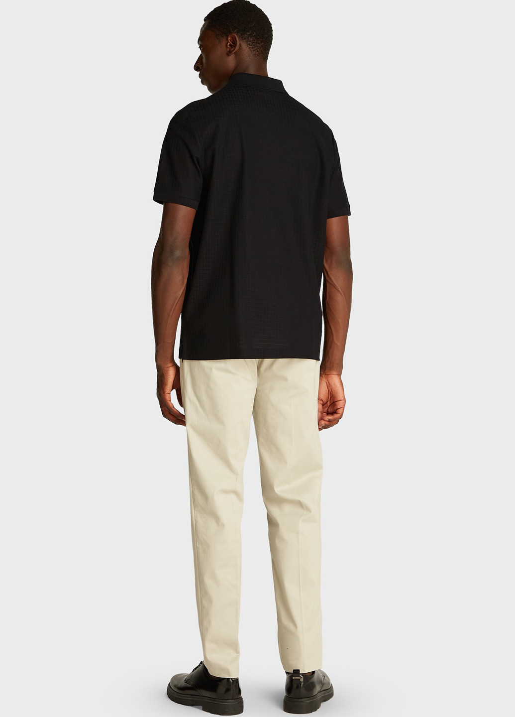 Черная футболка-поло для мужчин Calvin Klein однотонная