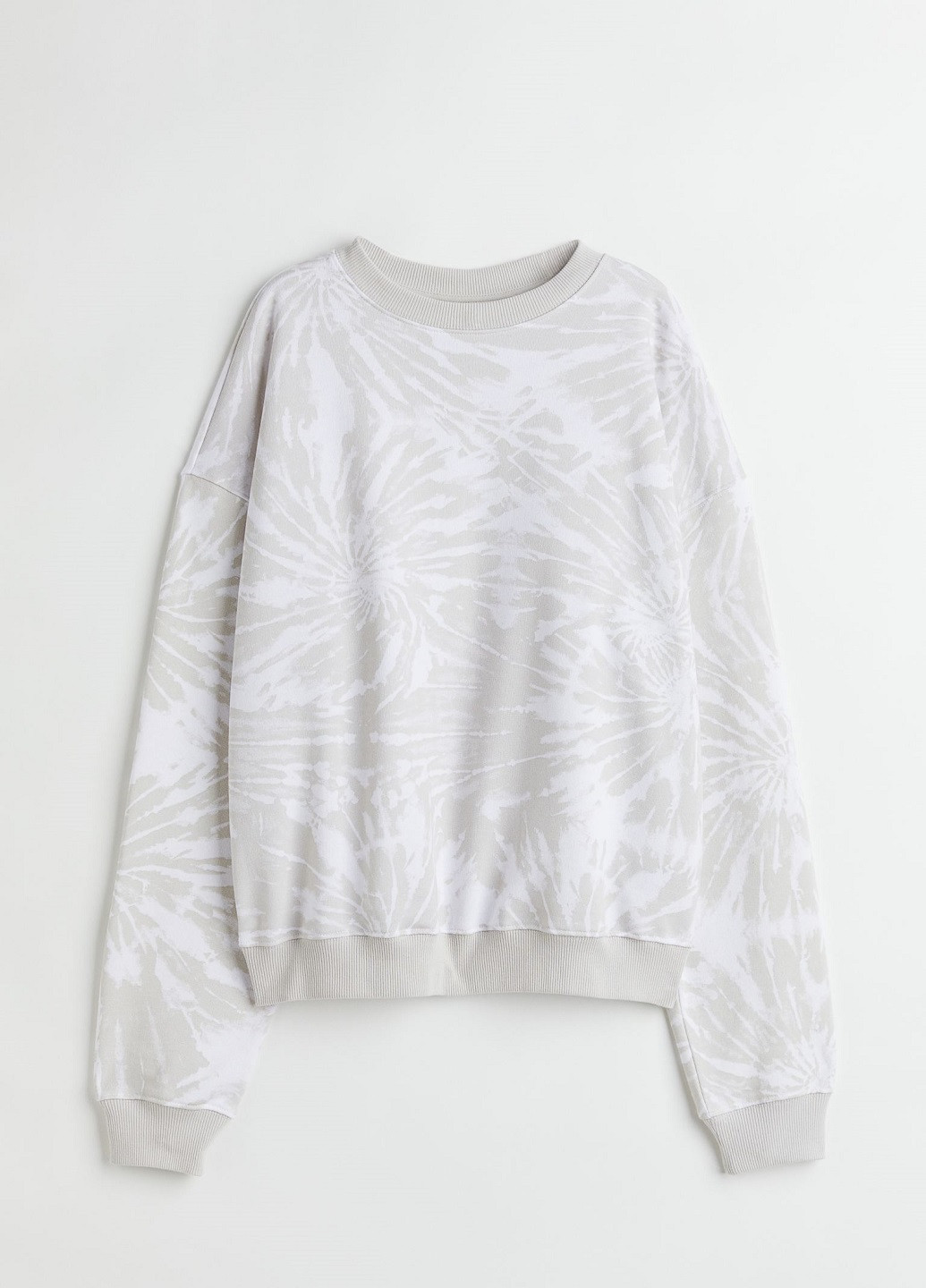 Свитшот H&M - крой абстрактный светло-серый кэжуал - (254112257)