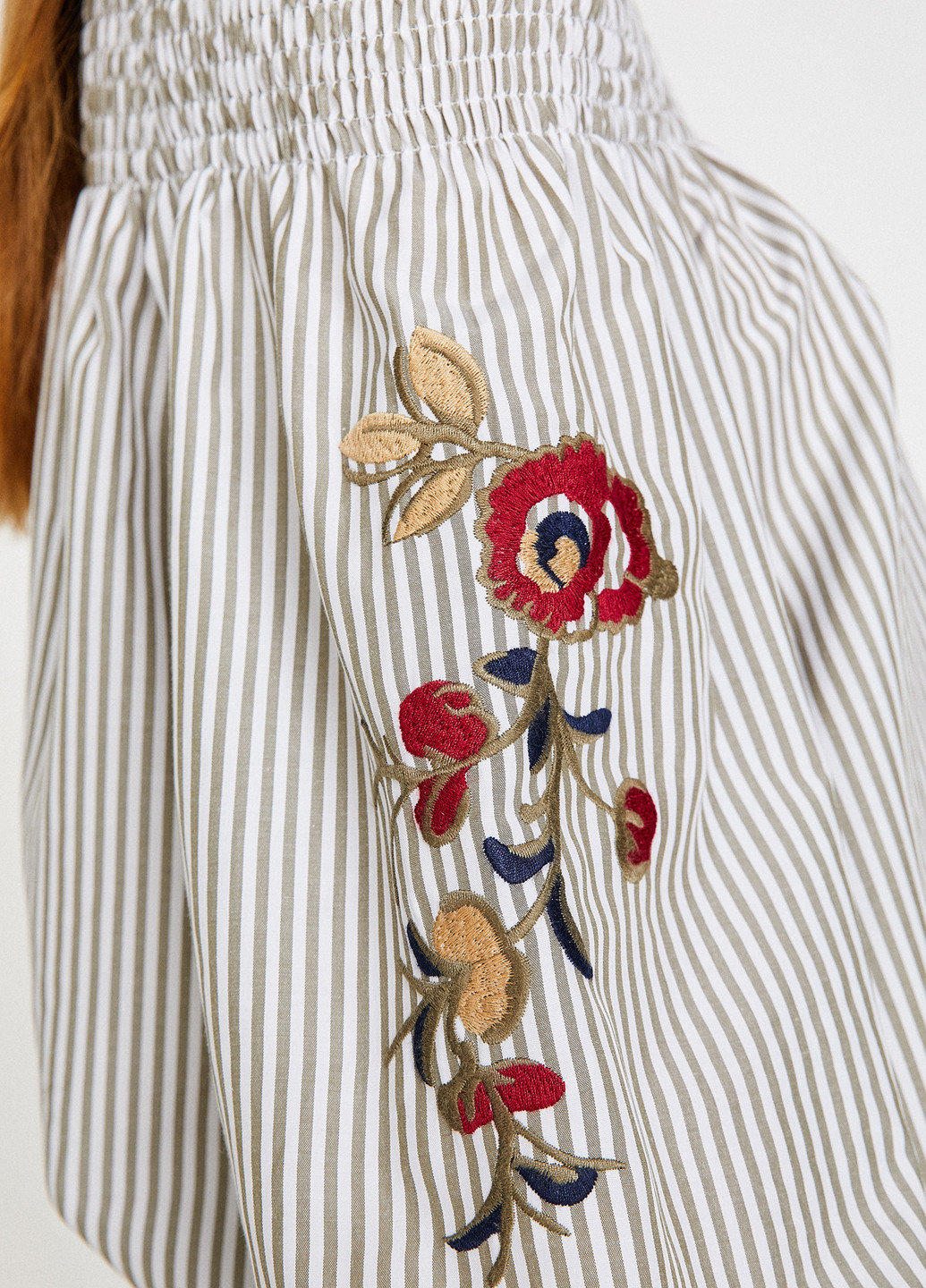 Серо-бежевая летняя блуза KOTON