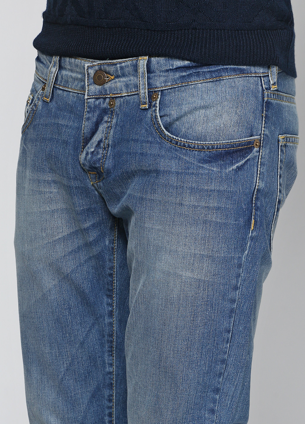 Светло-синие демисезонные прямые джинсы Richmond Denim