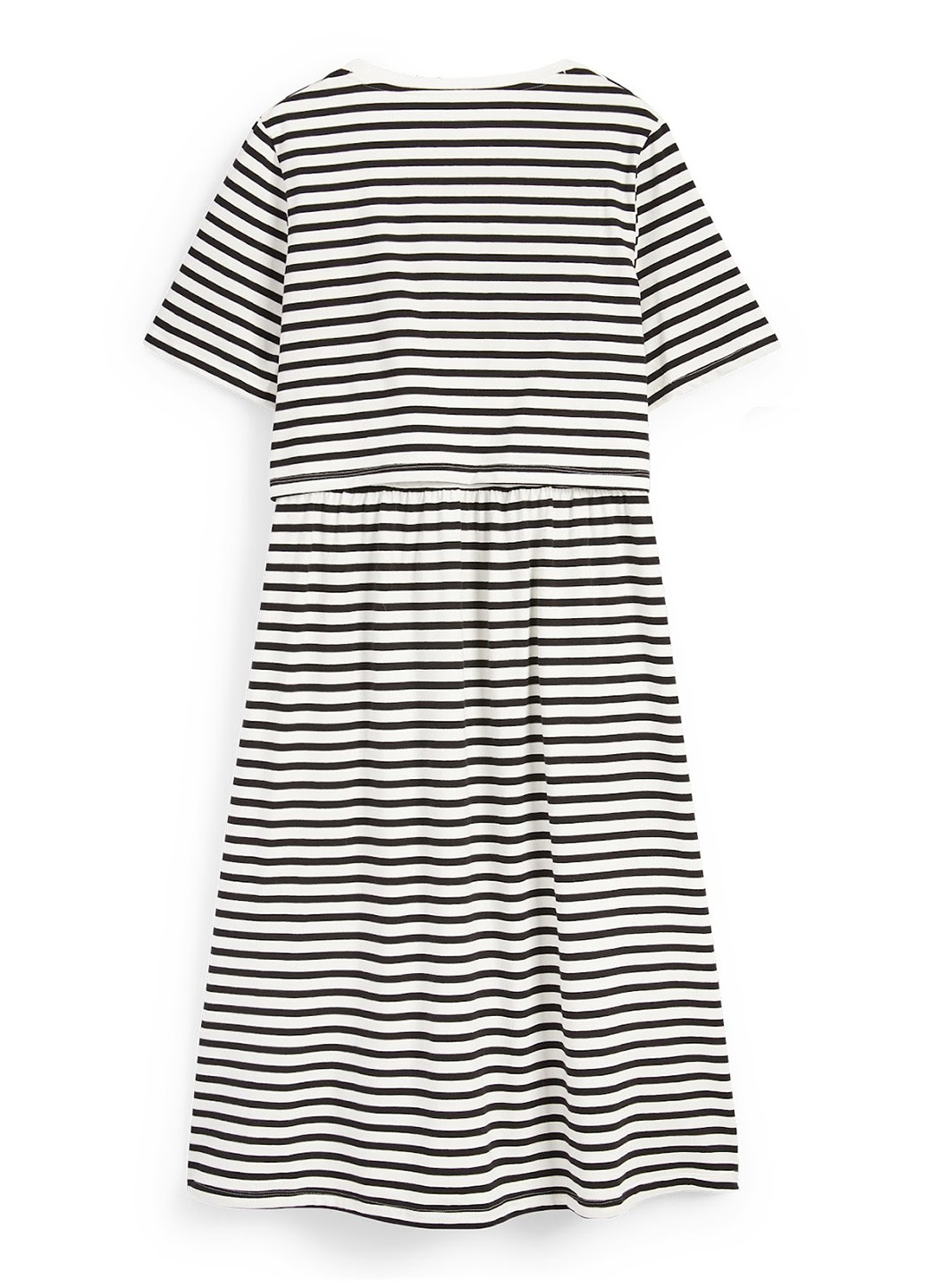 Белое кэжуал платье для беременных и кормящих клеш C&A в полоску