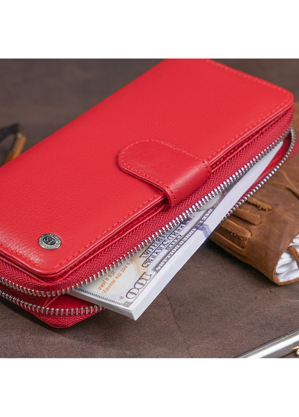 Жіночий шкіряний гаманець 19х9,5х2,5 см st leather (229460404)
