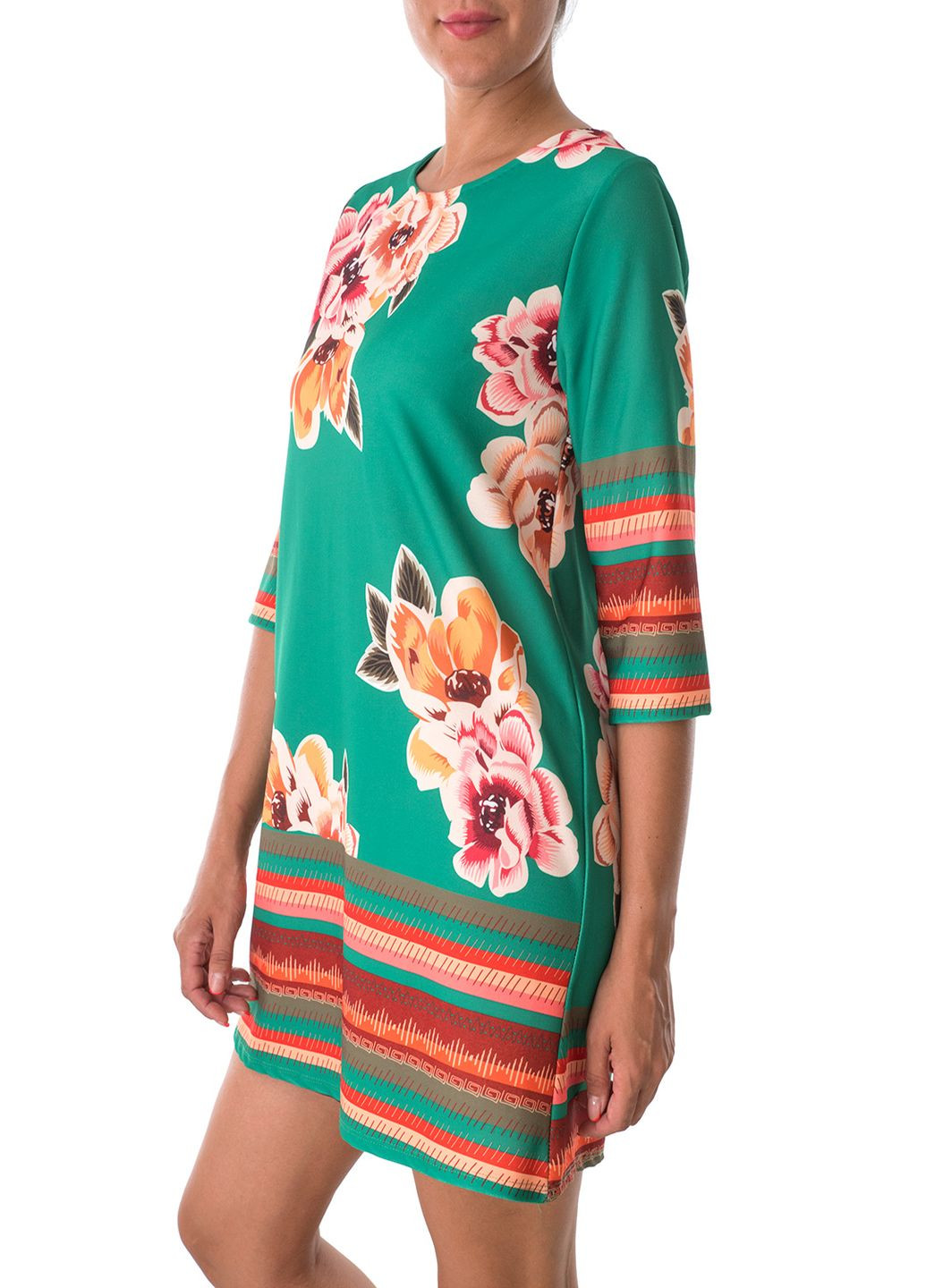 Зеленое кэжуал платье Miss Miss с цветочным принтом