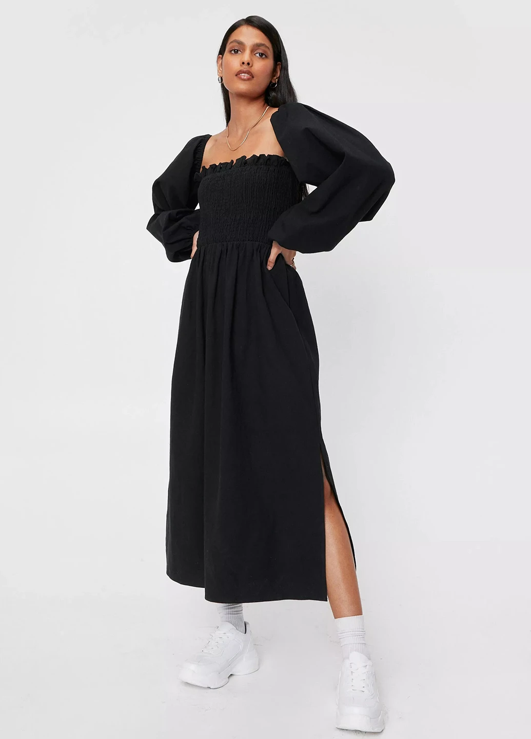 Черное кэжуал платье Nasty Gal однотонное