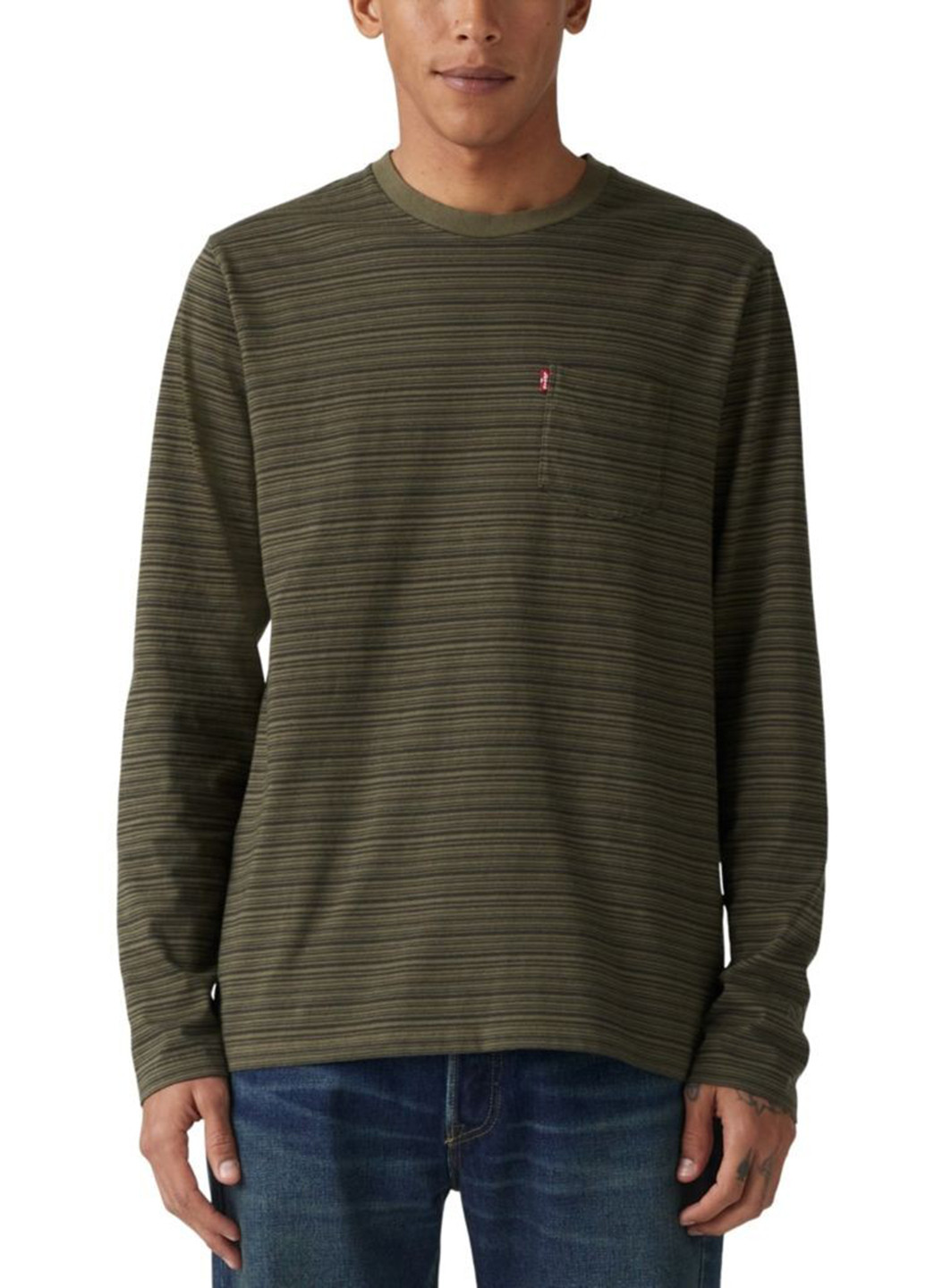 Лонгслів Levi's смужка хакі кежуали бавовна