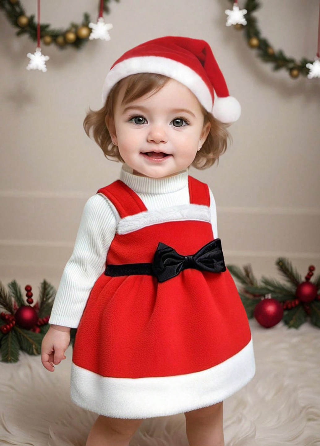 Комбинированный зимний костюм (гольф, сарафан, колпак) SHEIN