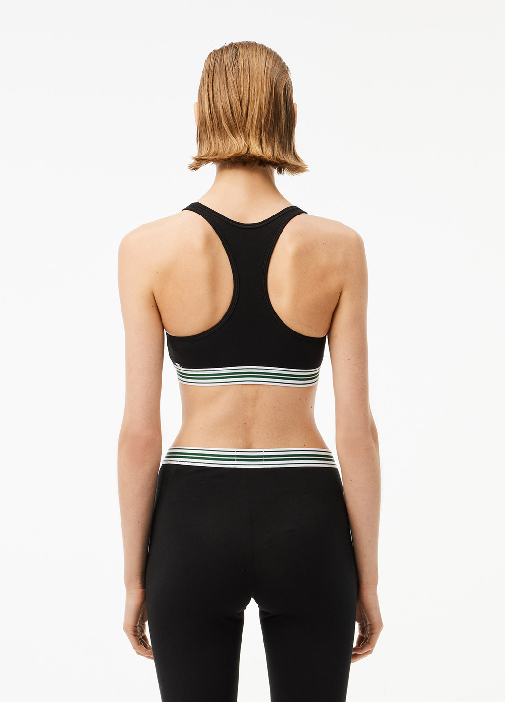 Чорний топ бюстгальтер Lacoste без кісточок бавовна