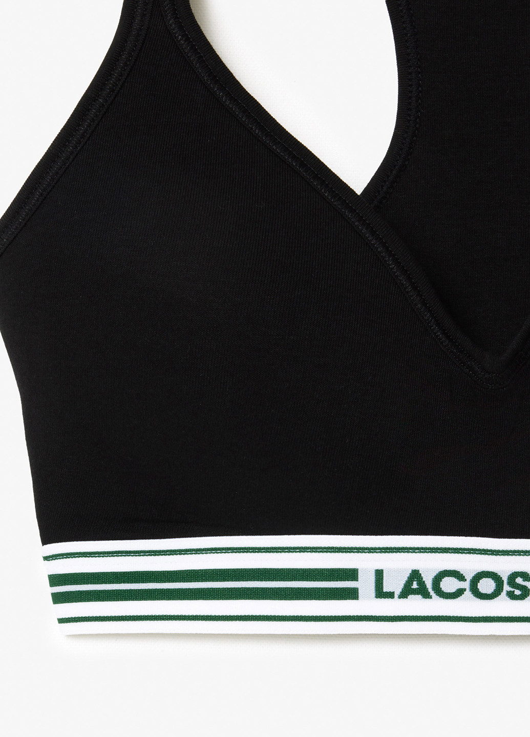 Чорний топ бюстгальтер Lacoste без кісточок бавовна