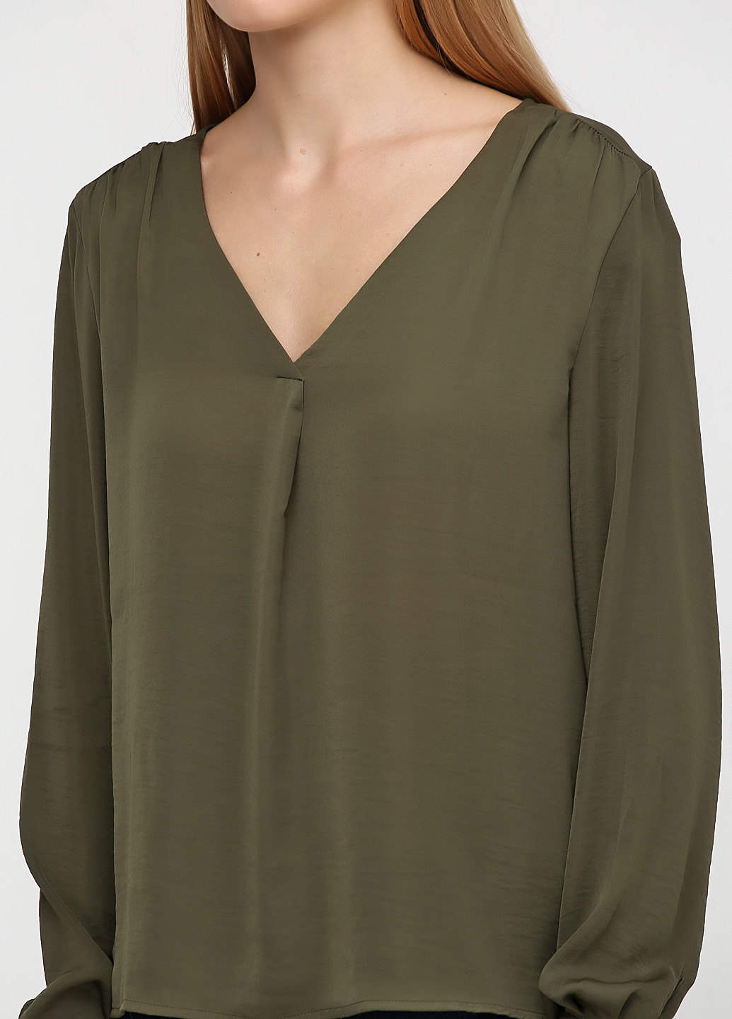 Оливковая (хаки) демисезонная блуза Vila