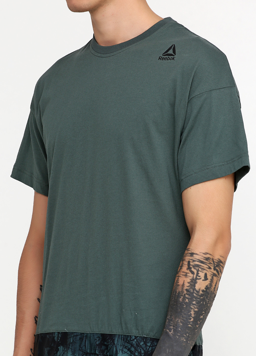 Темно-зеленая футболка с коротким рукавом Reebok