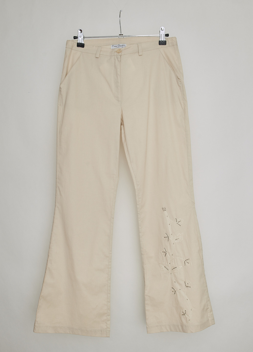Светло-бежевые кэжуал демисезонные прямые брюки Pierre Cardin