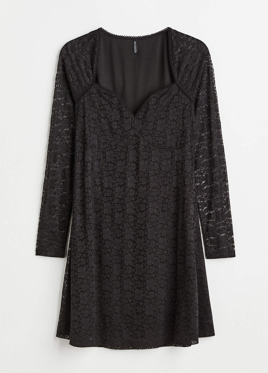 Черное коктейльное, кэжуал платье клеш, в стиле ампир H&M с цветочным принтом