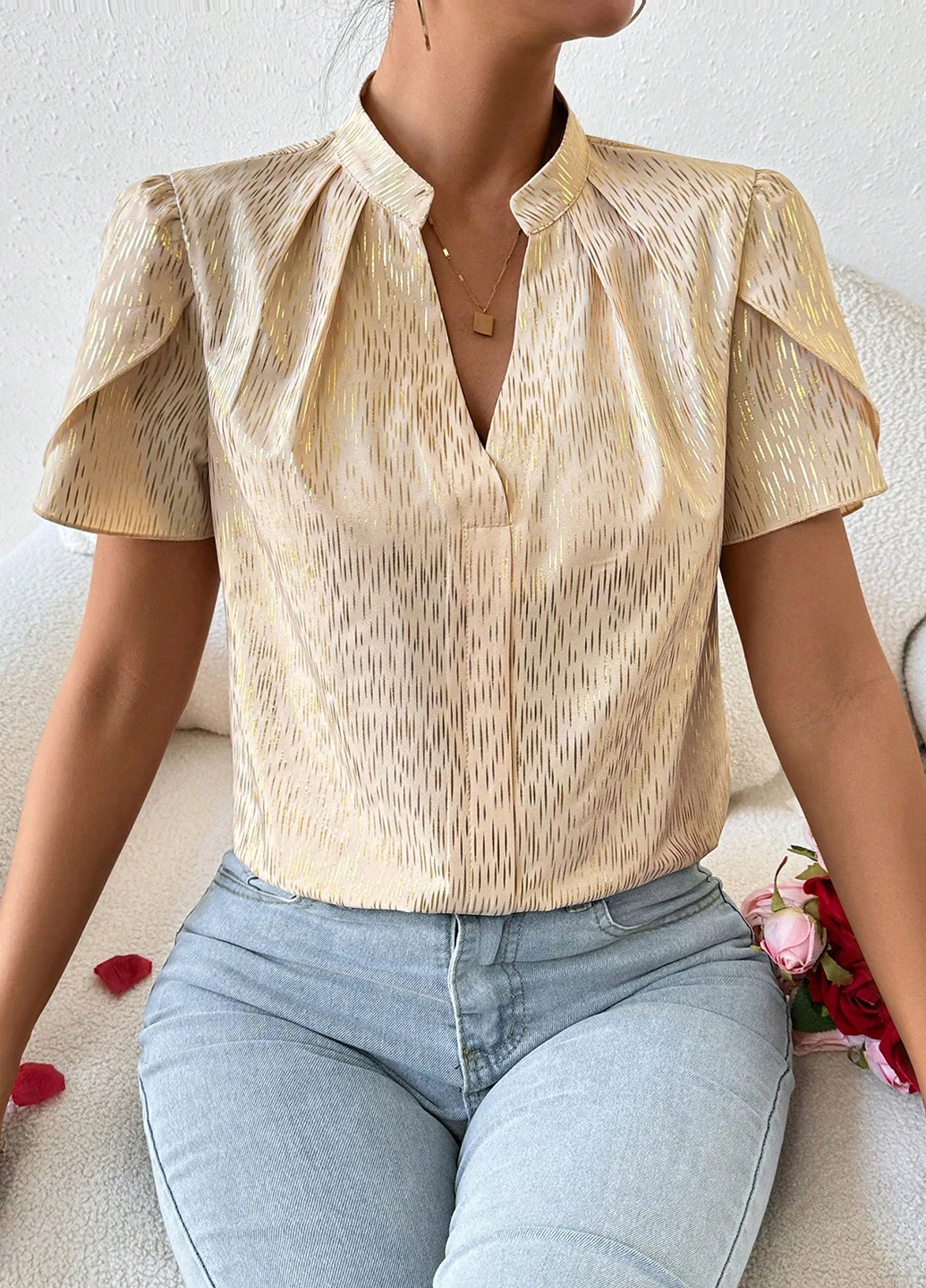 Золотиста блуза SHEIN