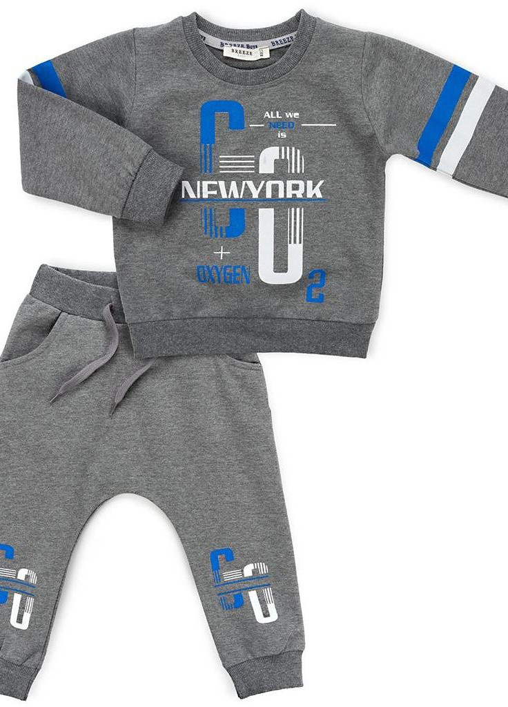 Сірий демісезонний костюм десткий "new york" (11495-92b-gray) Breeze