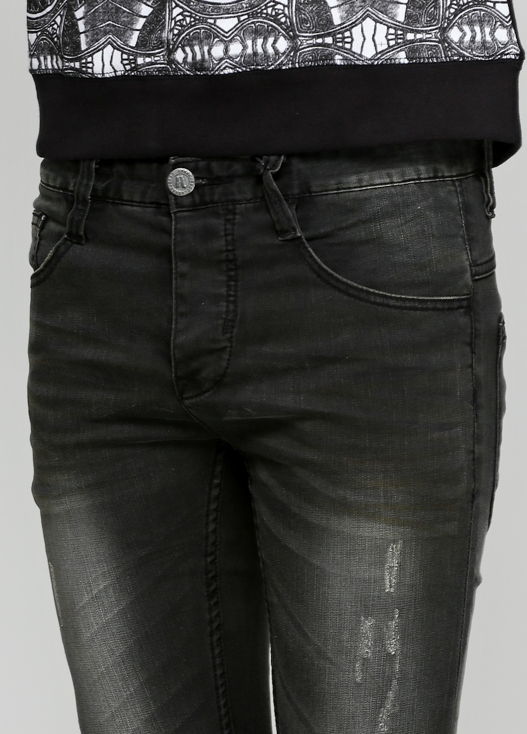 Темно-серые демисезонные скинни джинсы Anerkjendt