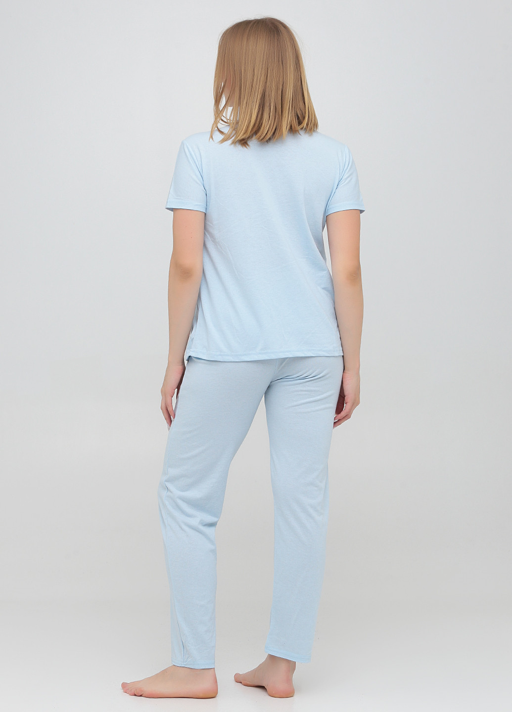 Блакитна всесезон піжама (футболка, штани) футболка + штани Carla Mara
