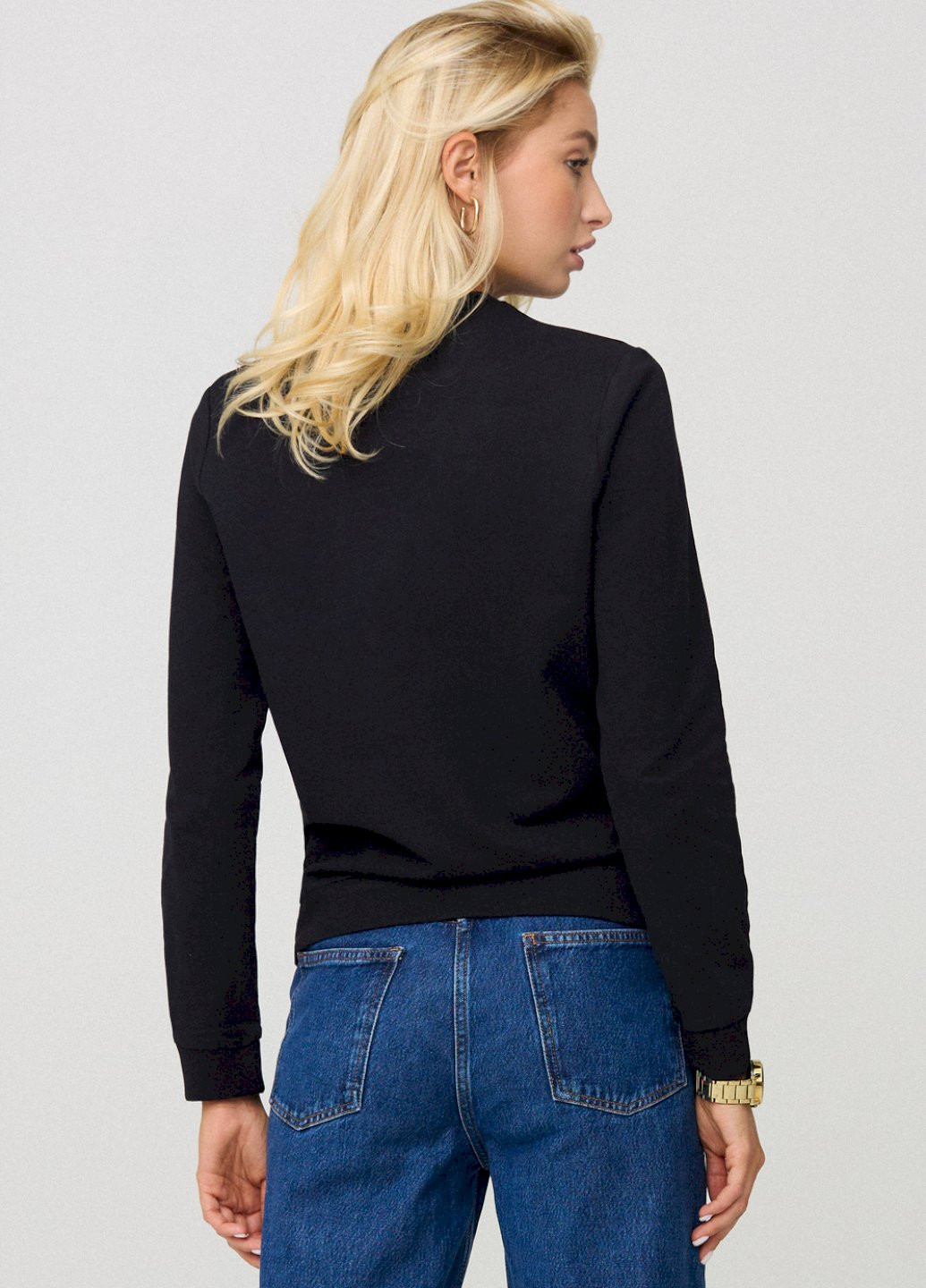 Чорний свитшот женский basic /no flis/ YAPPI (254658664)