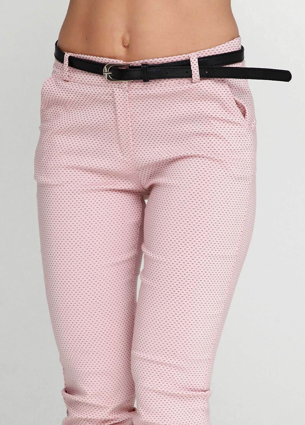Светло-розовые кэжуал демисезонные брюки Moda in Italy
