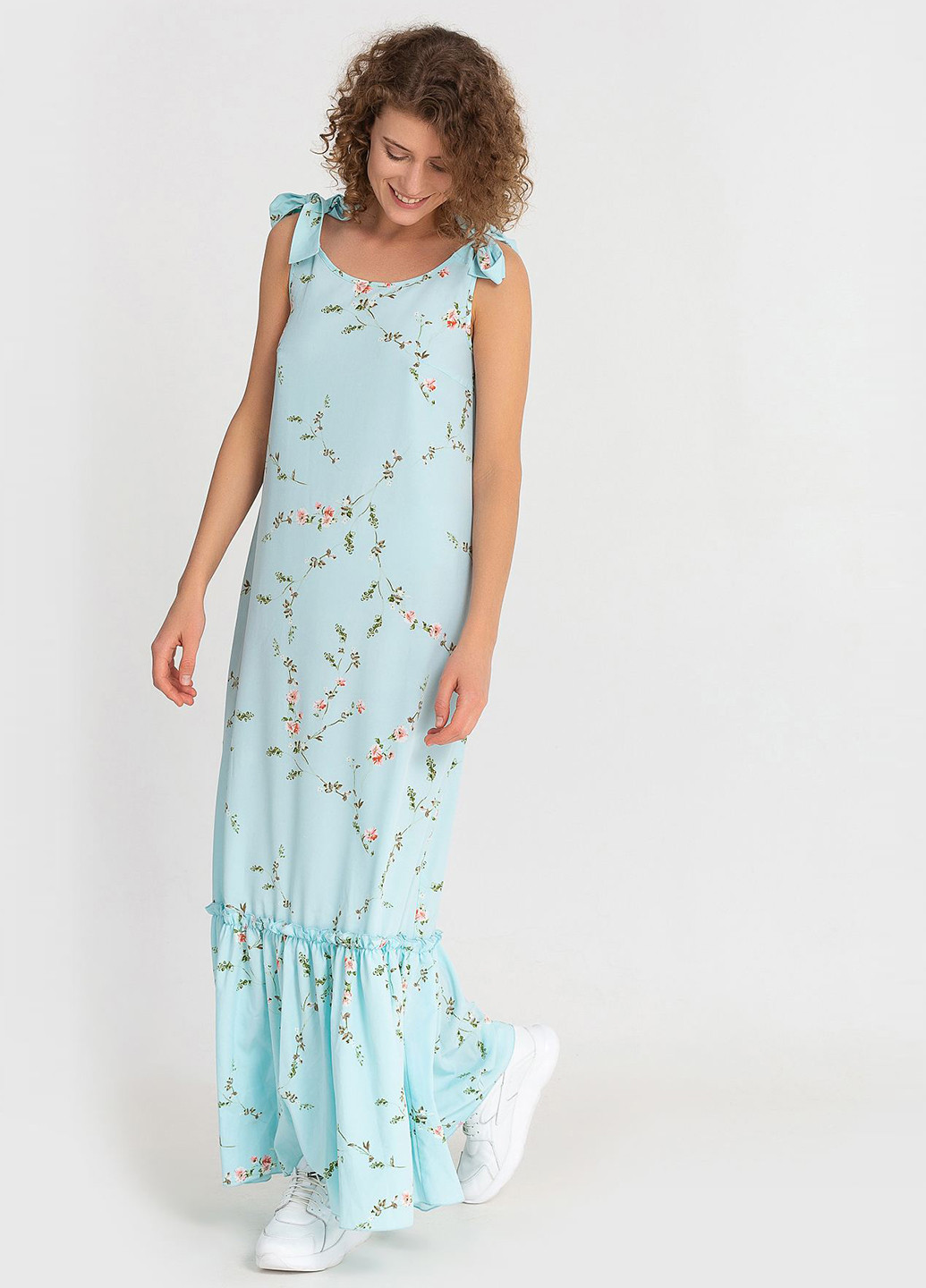 Блакитна кежуал сукня Vovk з квітковим принтом