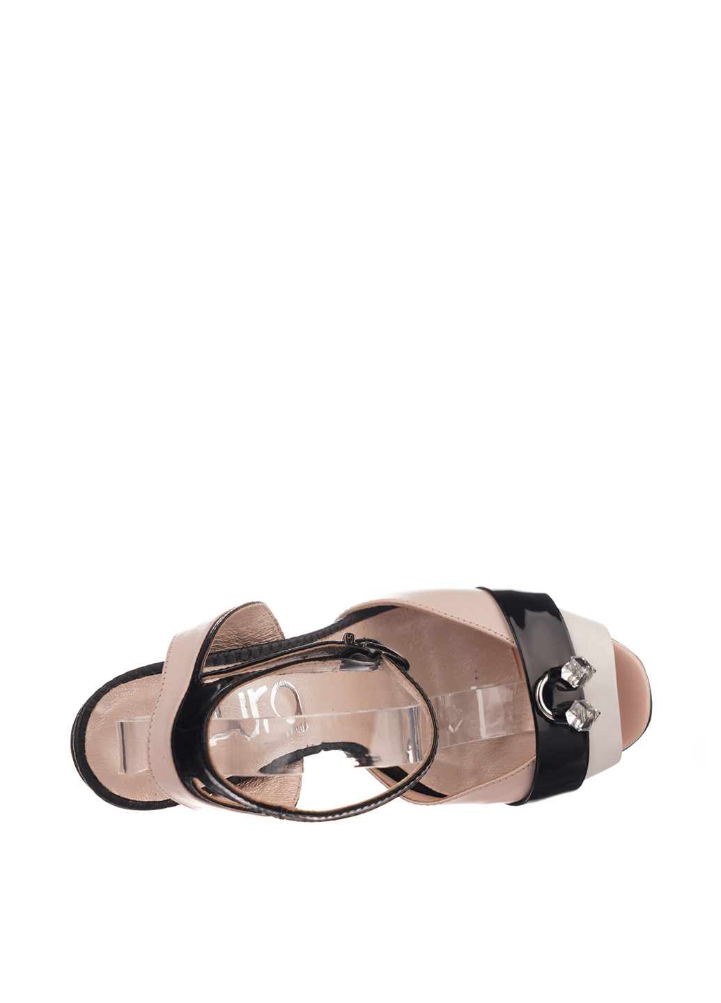 Комбинированные босоножки AURA с ремешком с брошкой