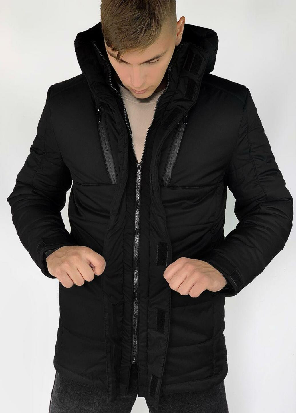 Черная зимняя зимняя куртка everest черная Intruder