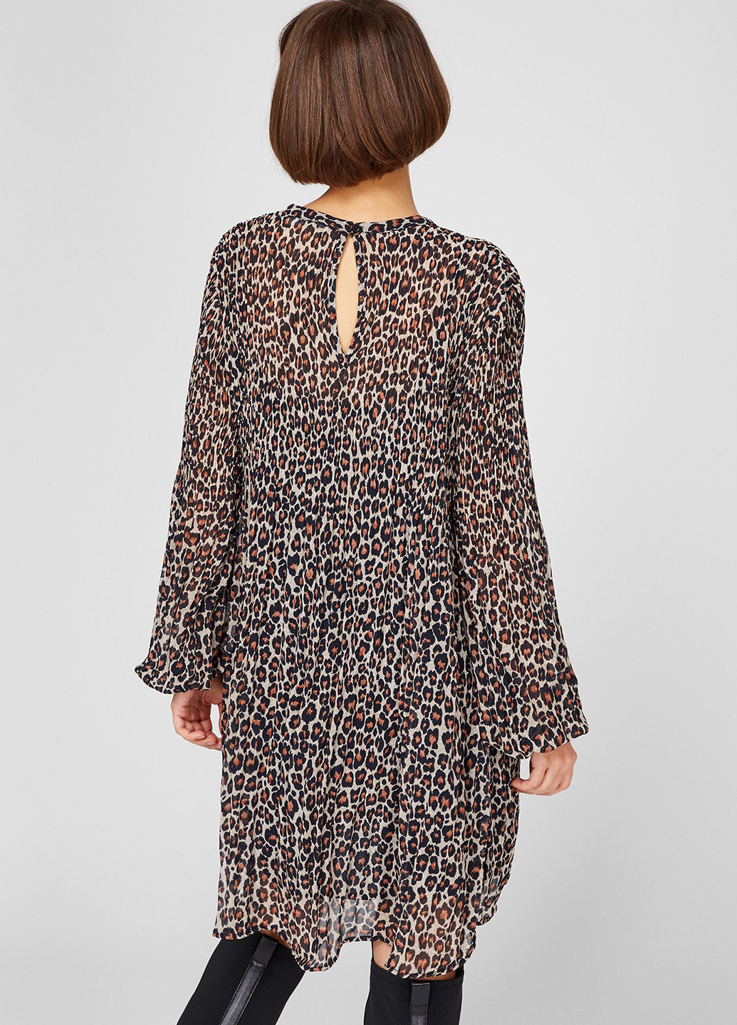 Комбинированное кэжуал платье Pepe Jeans леопардовый