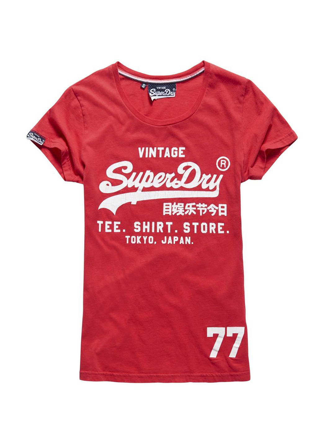 Красная летняя футболка с коротким рукавом Superdry