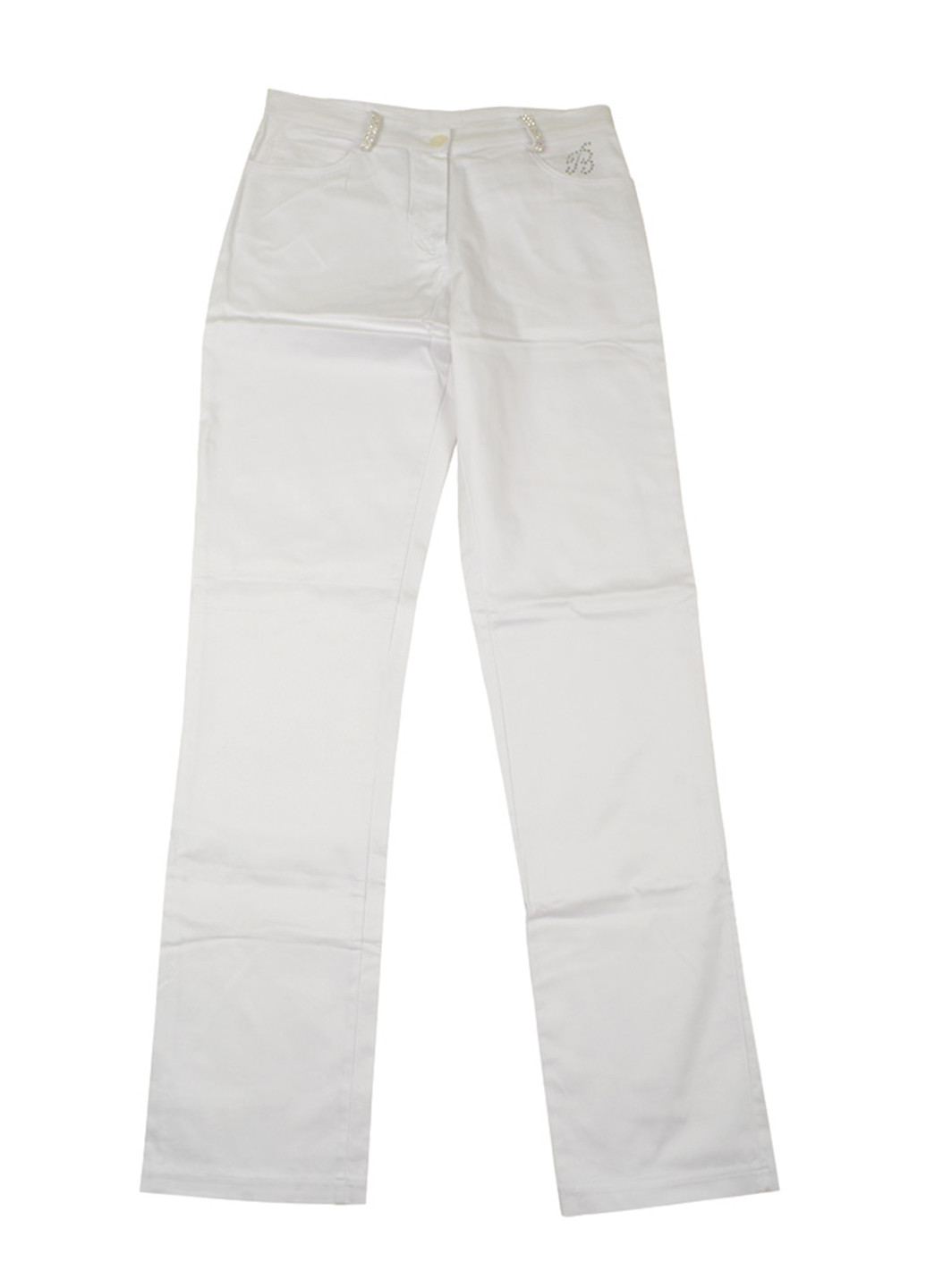 Белые кэжуал летние прямые брюки Miss Blumarine