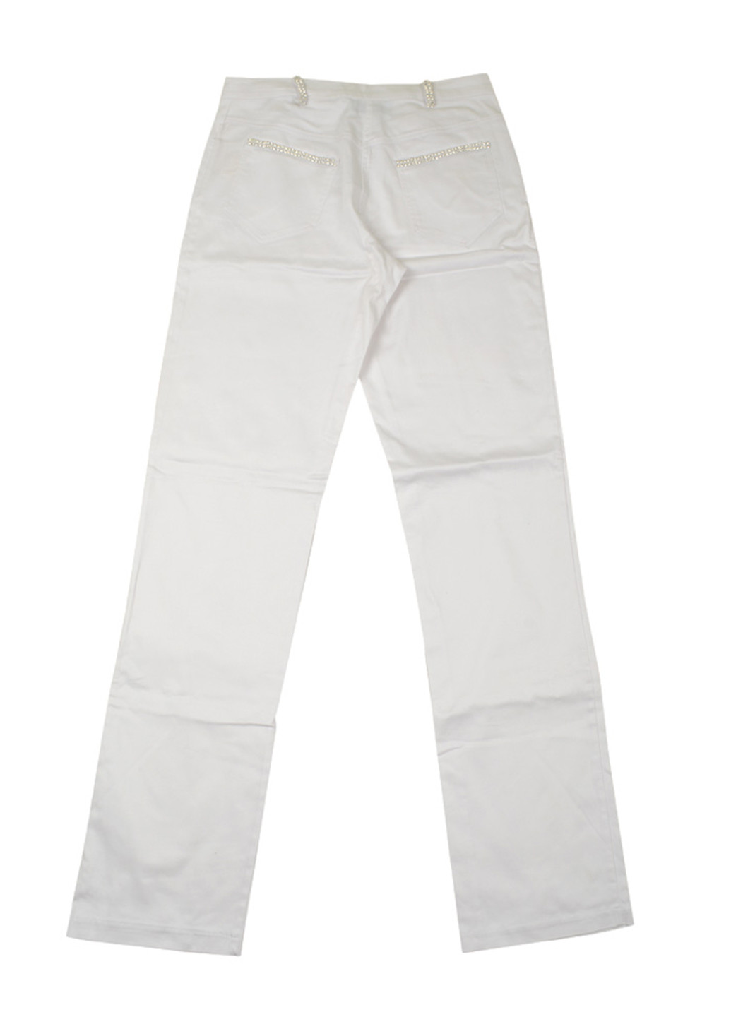 Белые кэжуал летние прямые брюки Miss Blumarine