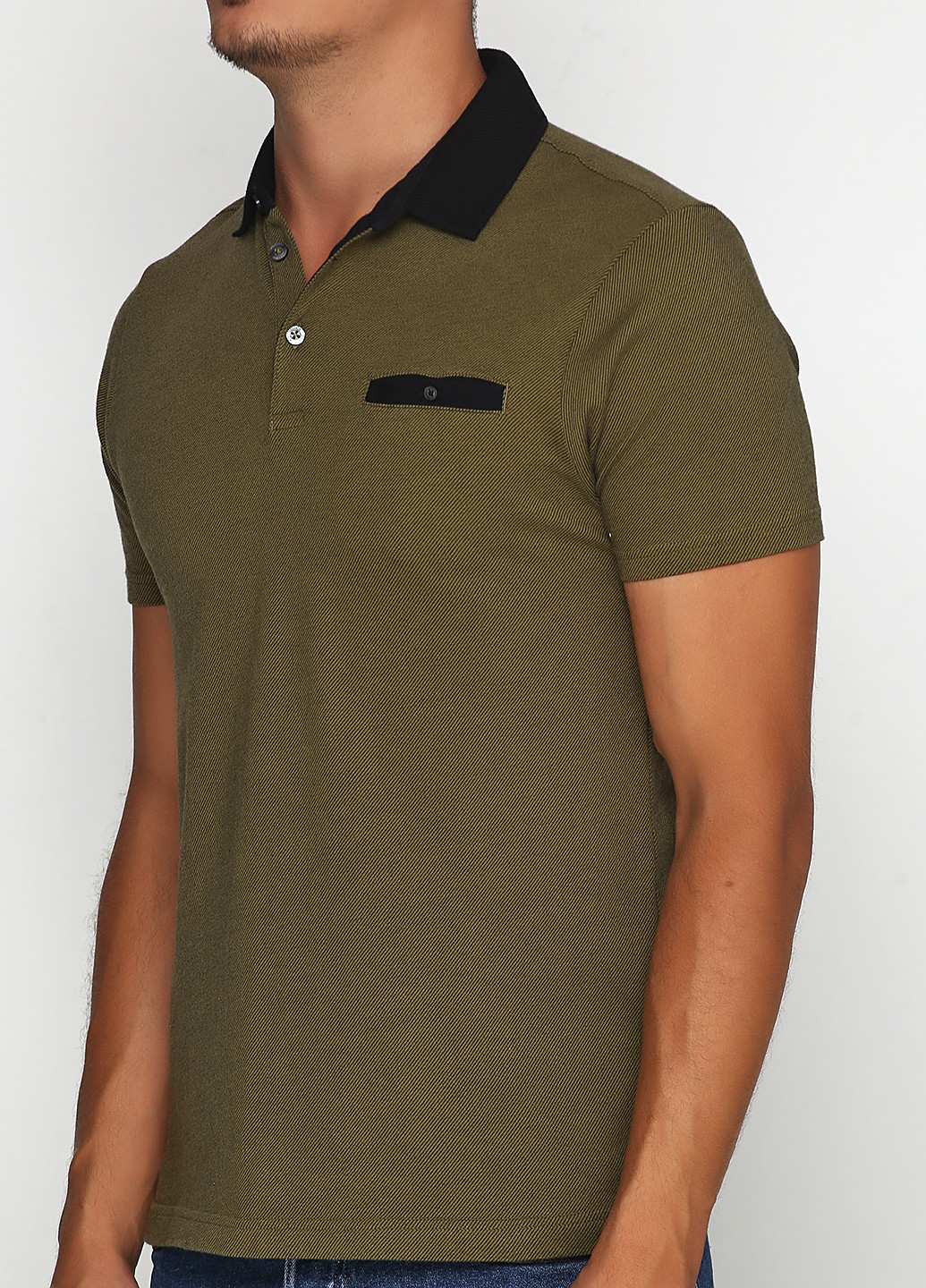 Оливковая (хаки) футболка-поло для мужчин Marks & Spencer