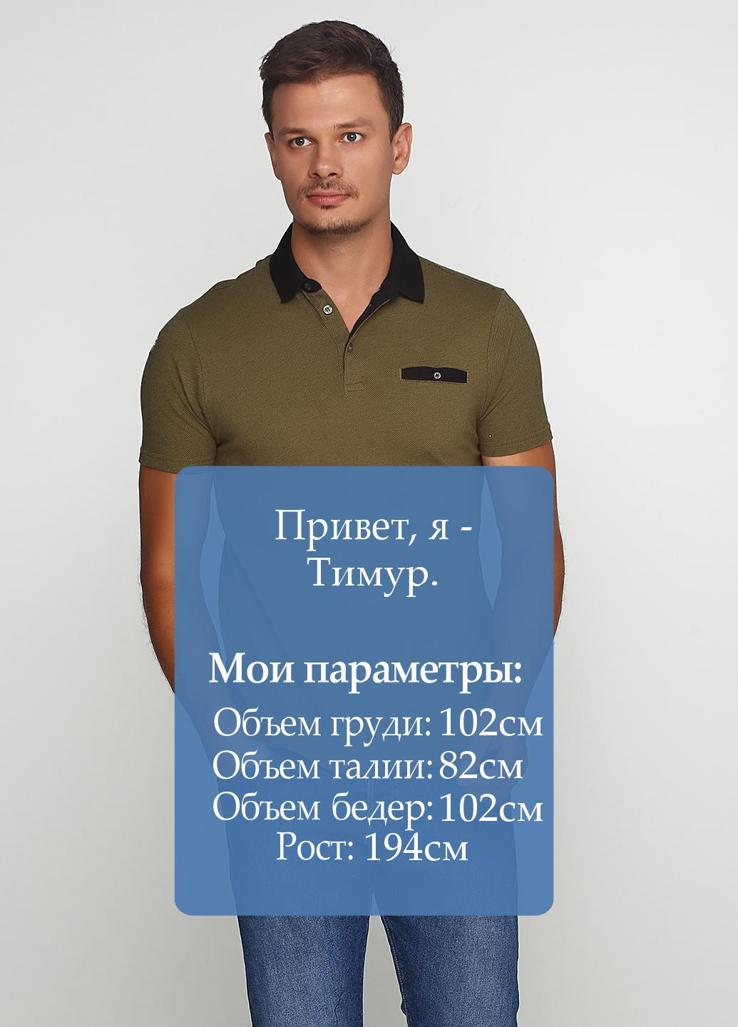 Оливковая (хаки) футболка-поло для мужчин Marks & Spencer