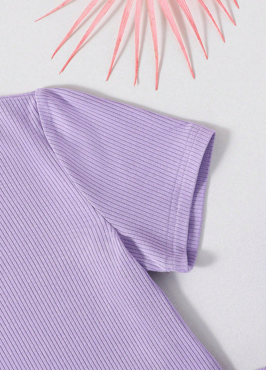 Сиреневый летний комплект (топ, шорты) SHEIN