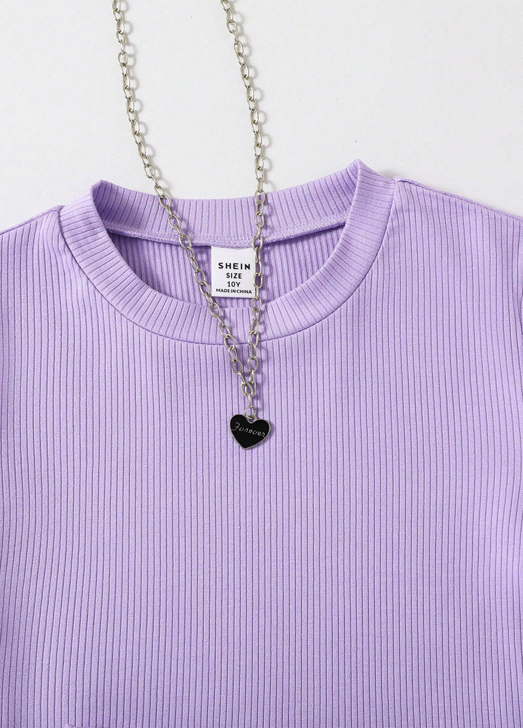 Сиреневый летний комплект (топ, шорты) SHEIN