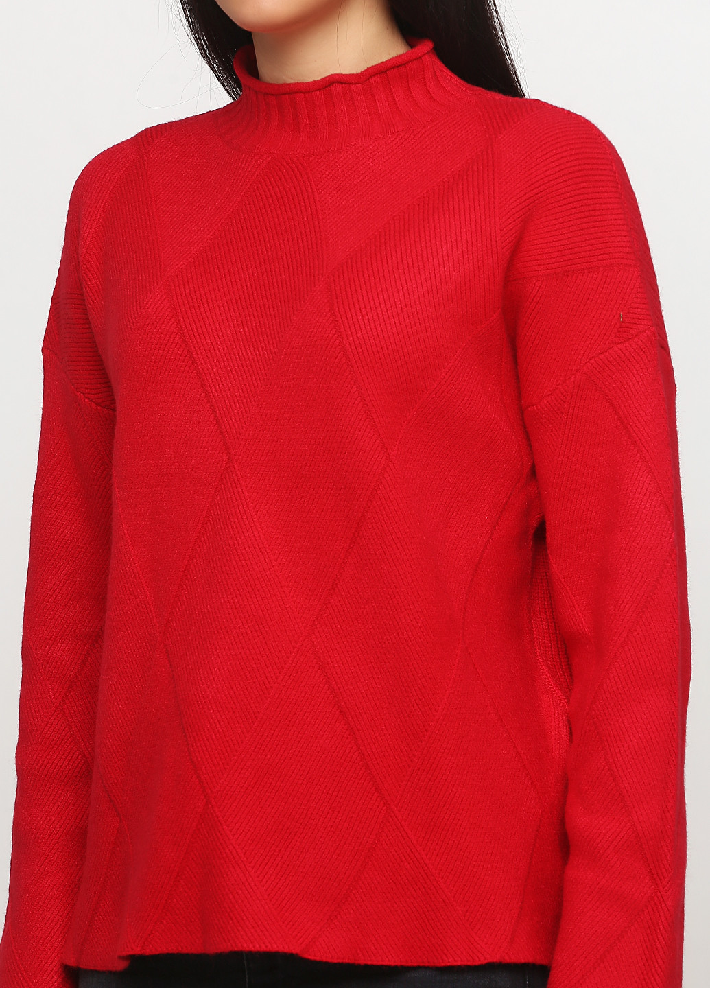 Красный демисезонный свитер Max long fashion