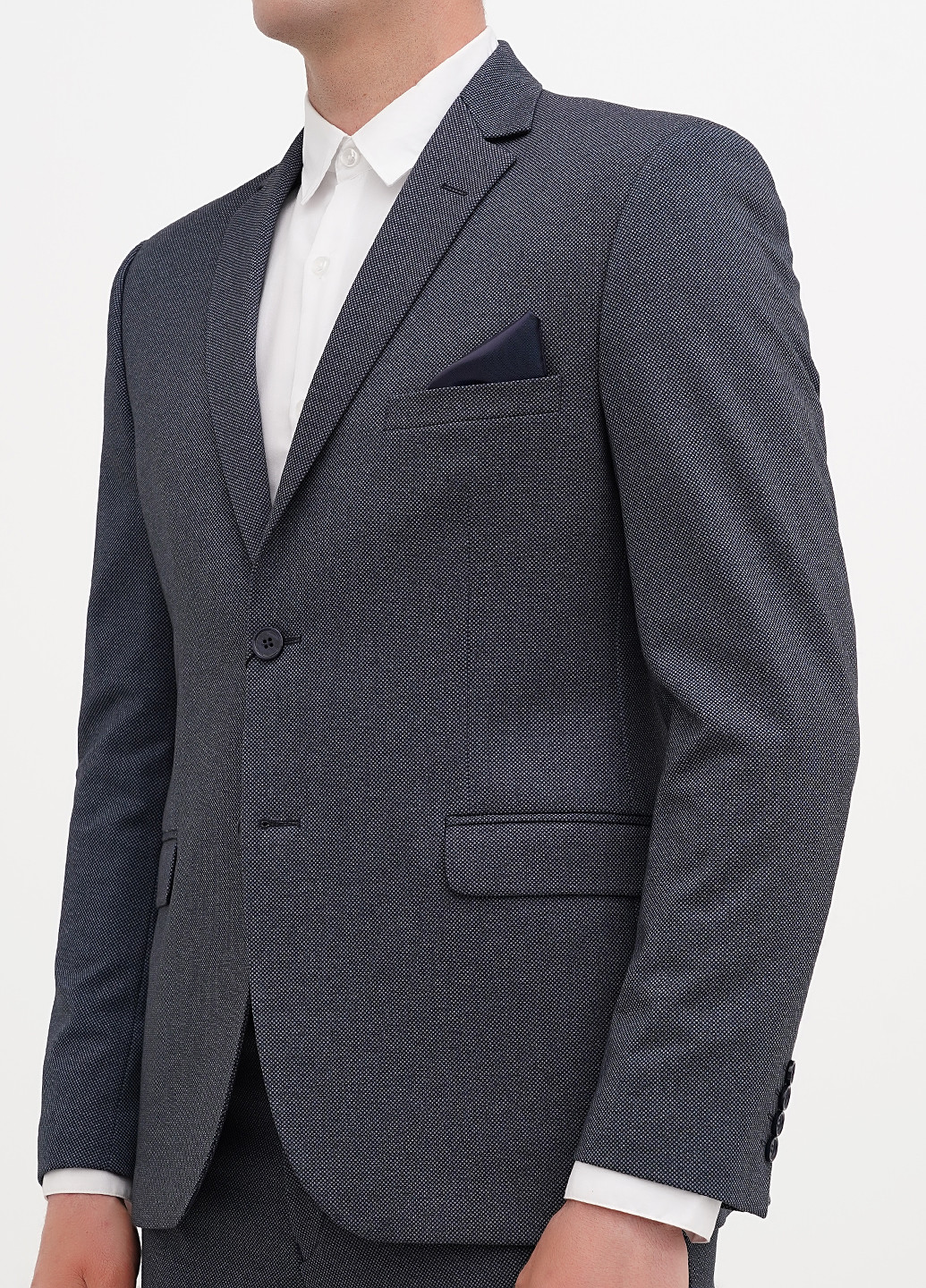 Серо-синий демисезонный костюм (пиджак, брюки) брючный Federico Cavallini