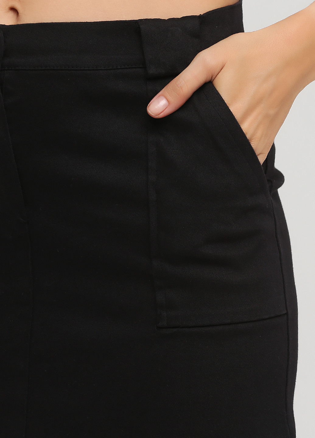 Черная кэжуал однотонная юбка Moda Italia