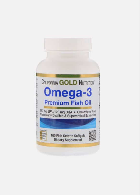Омега 3 Omega-3, Premium Fish Oil, 100 Fish Gelatin Softgels California Gold Nutrition (254325713)
