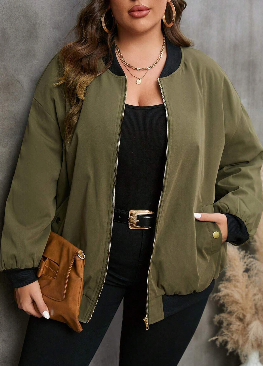 Бомбер Emery Rose на молнии (314946277)