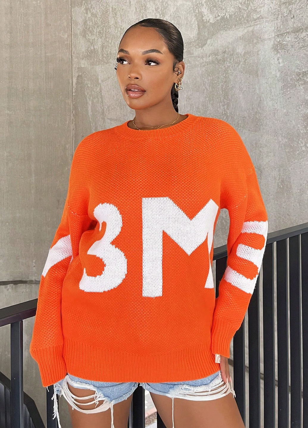 Помаранчевий демісезонний джемпер джемпер SHEIN