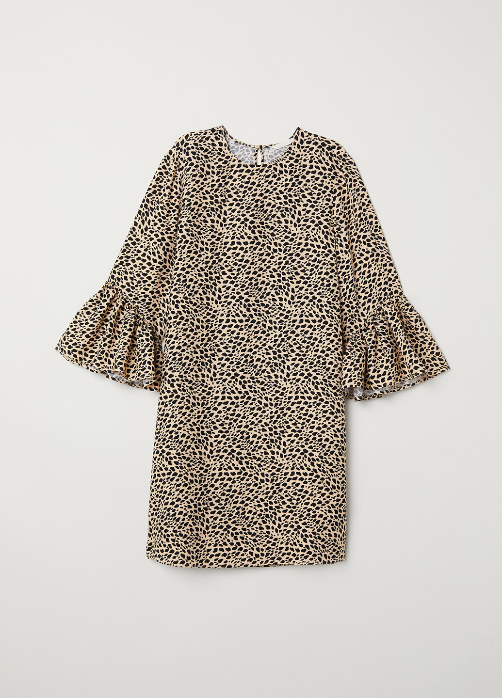 Бежевое кэжуал платье H&M с абстрактным узором